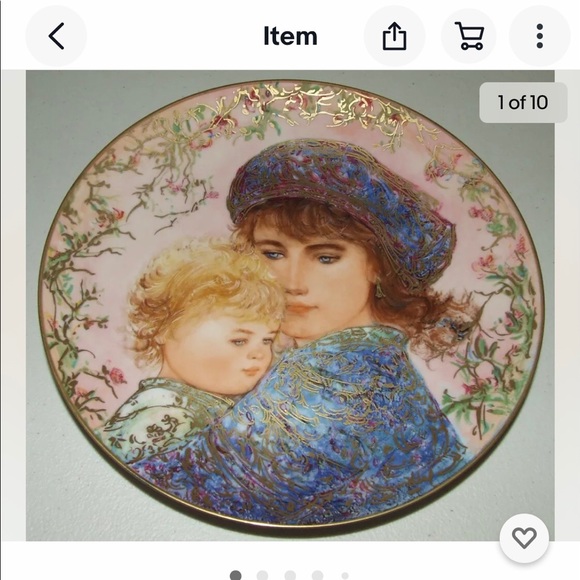The Edna Hibel Mother’s Day plate 1987 Catherine and Heather - Picture 2 of 4